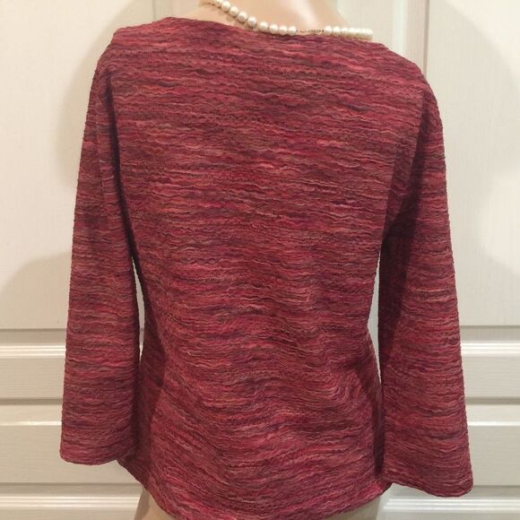 J Jill Stretch Crinkly Top in Fuchsia, Rust, Sz S - Picture 3 of 7